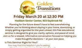 Haddam Senior Center Hosts “Golden Transitions” Program